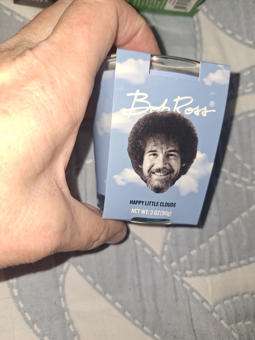 Bob Ross Happy Little Clouds Scented Candle - Sky Blue